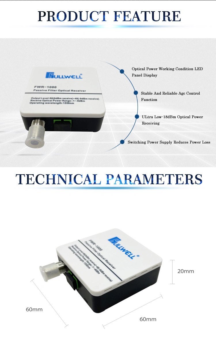 1550nm FTTH Passive Filter Optical Receiver for CATV Only